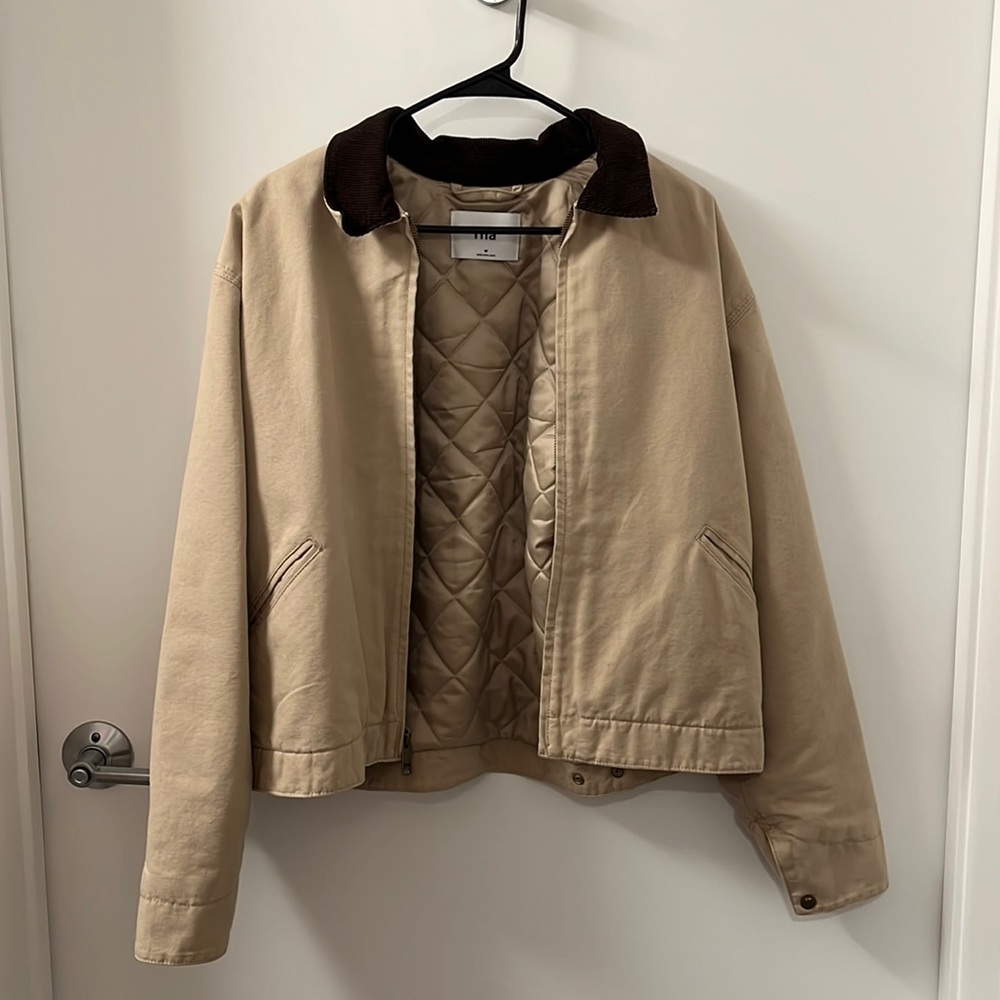 Aritzia Tan Jacket with Brown Collar
